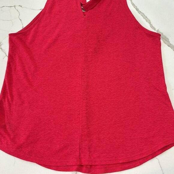 Jessica Simpson | Women’s Embroidered Red Pink Tank Top Sleeveless Blouse - Picture 7 of 9